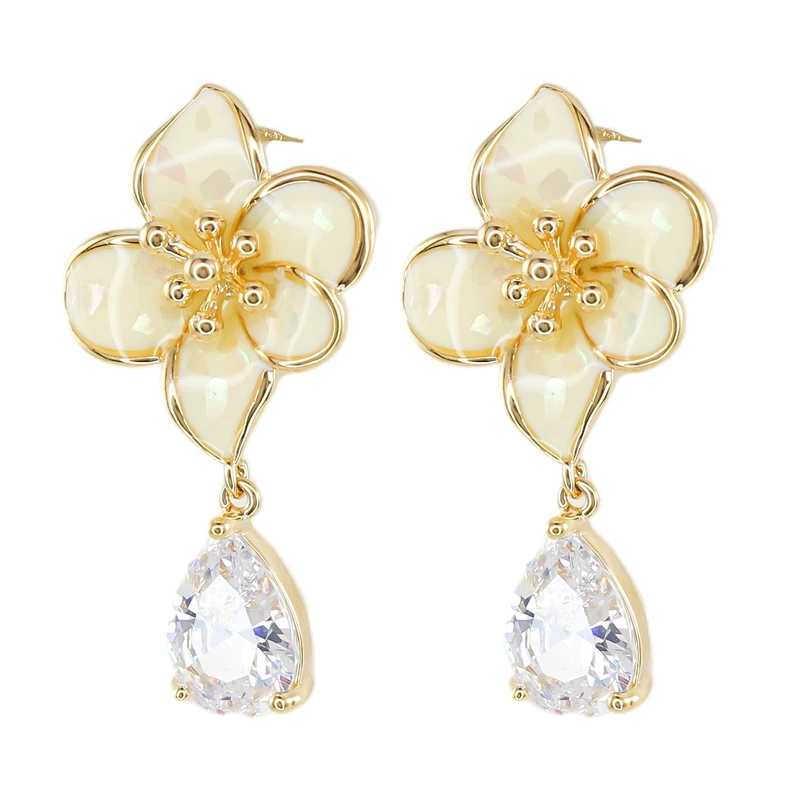 گوشواره آویز زنانه زودیکا مدل گل کد AAC1455