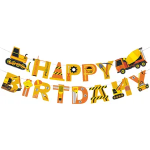 ریسه تولد مدل تولد مبارک طرح ماشین آلات شهرسازی کد 01