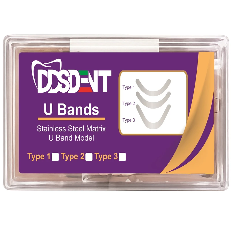 نوار ماتریکس دندانپزشکی دی دی اس دنت مدل U-BAND بسته 50 عددی