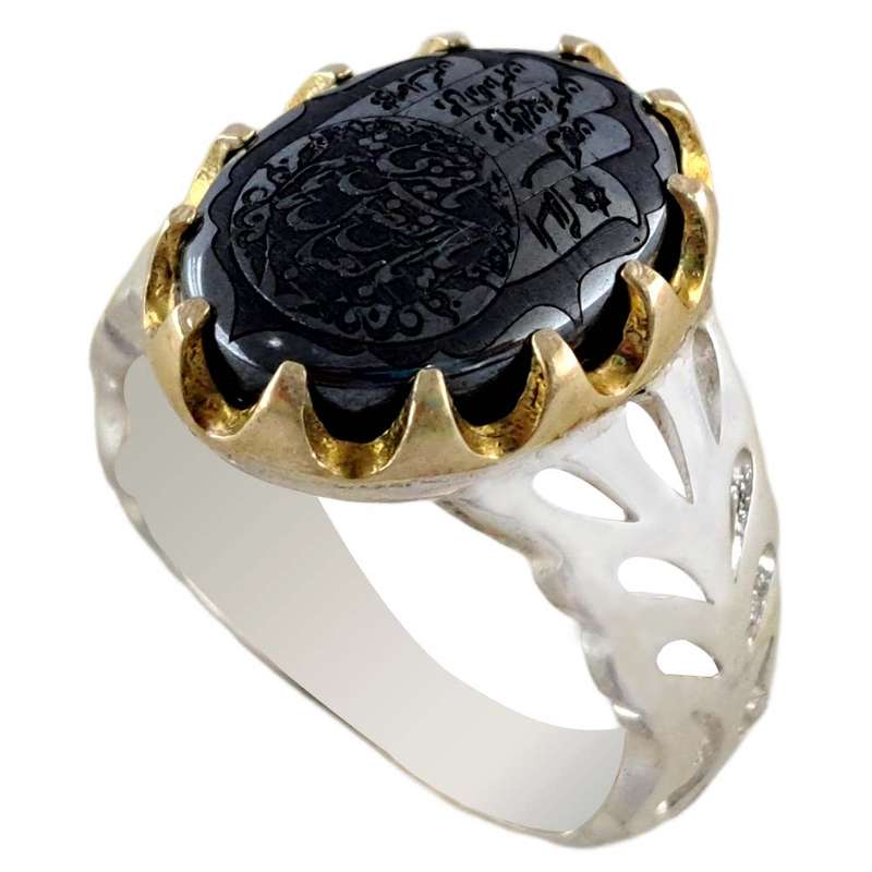 انگشتر نقره مردانه ملک زیور مدل حدید کف العباس کد 311 انگشتر نقره مردانه ملک زیور مدل حدید کف العباس کد 311