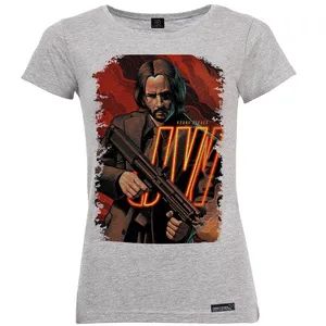 تی شرت آستین کوتاه زنانه 27 مدل John Wick Orange کد MH1160