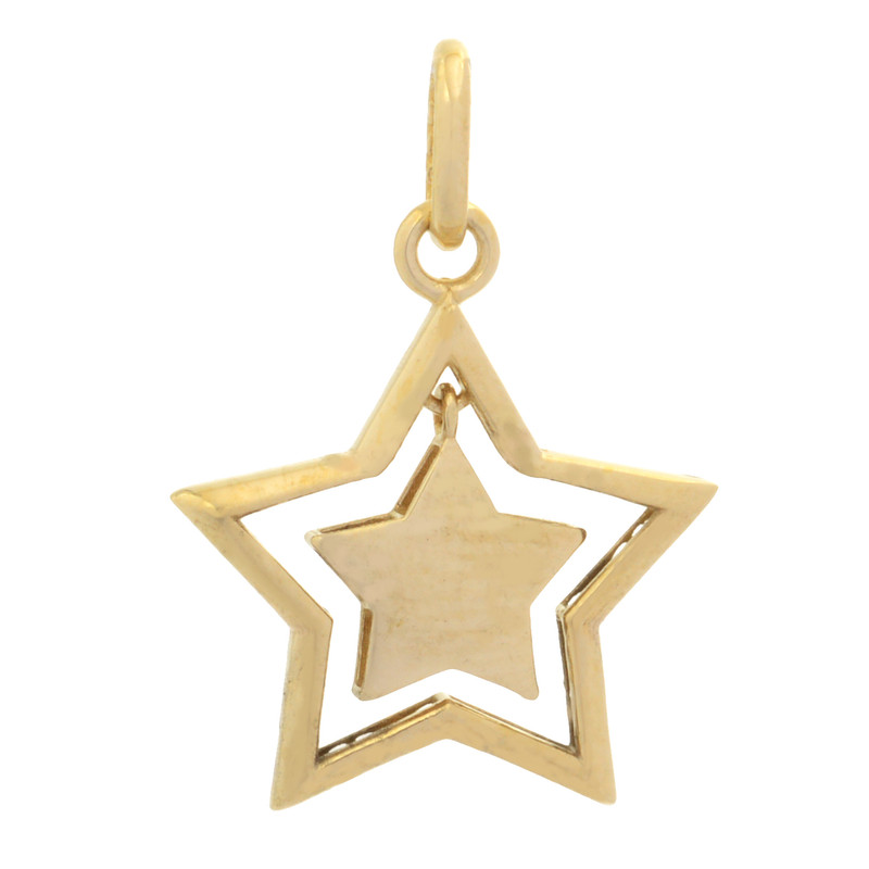 آویز گردنبند طلا 18 عیار زنانه طلای مستجابی طرح ستاره کد 202