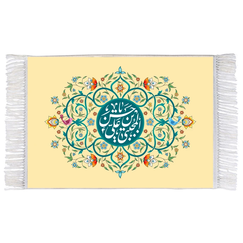 فرش ماشینی دیوارکوب اطلس آبی مدل یا حسن بن علی مجتبی کد T4588