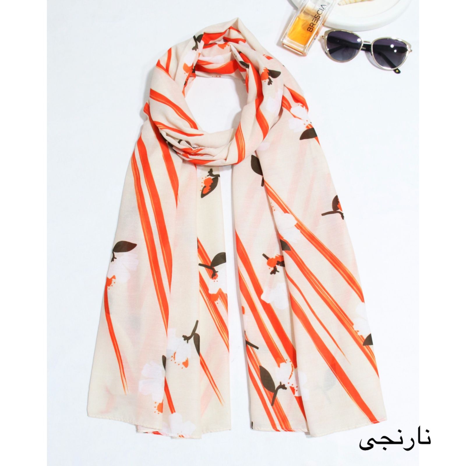 شال زنانه مدل نخی تابستانه خنک با طرح گل گلی کد ana-7086 -  - 30