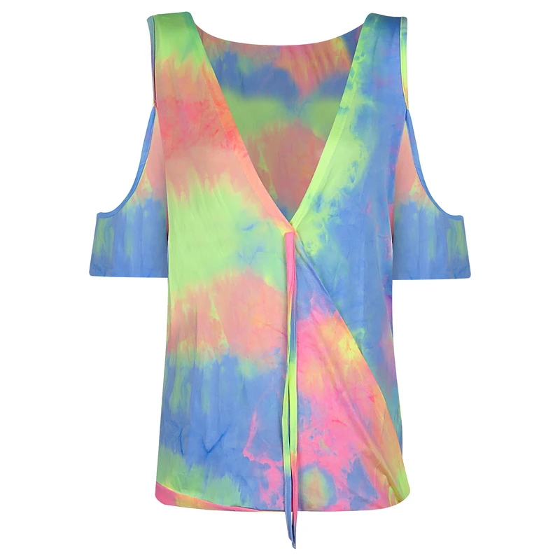 بلوز آستین کوتاه زنانه شین مدل مجلسی ابر و بادی