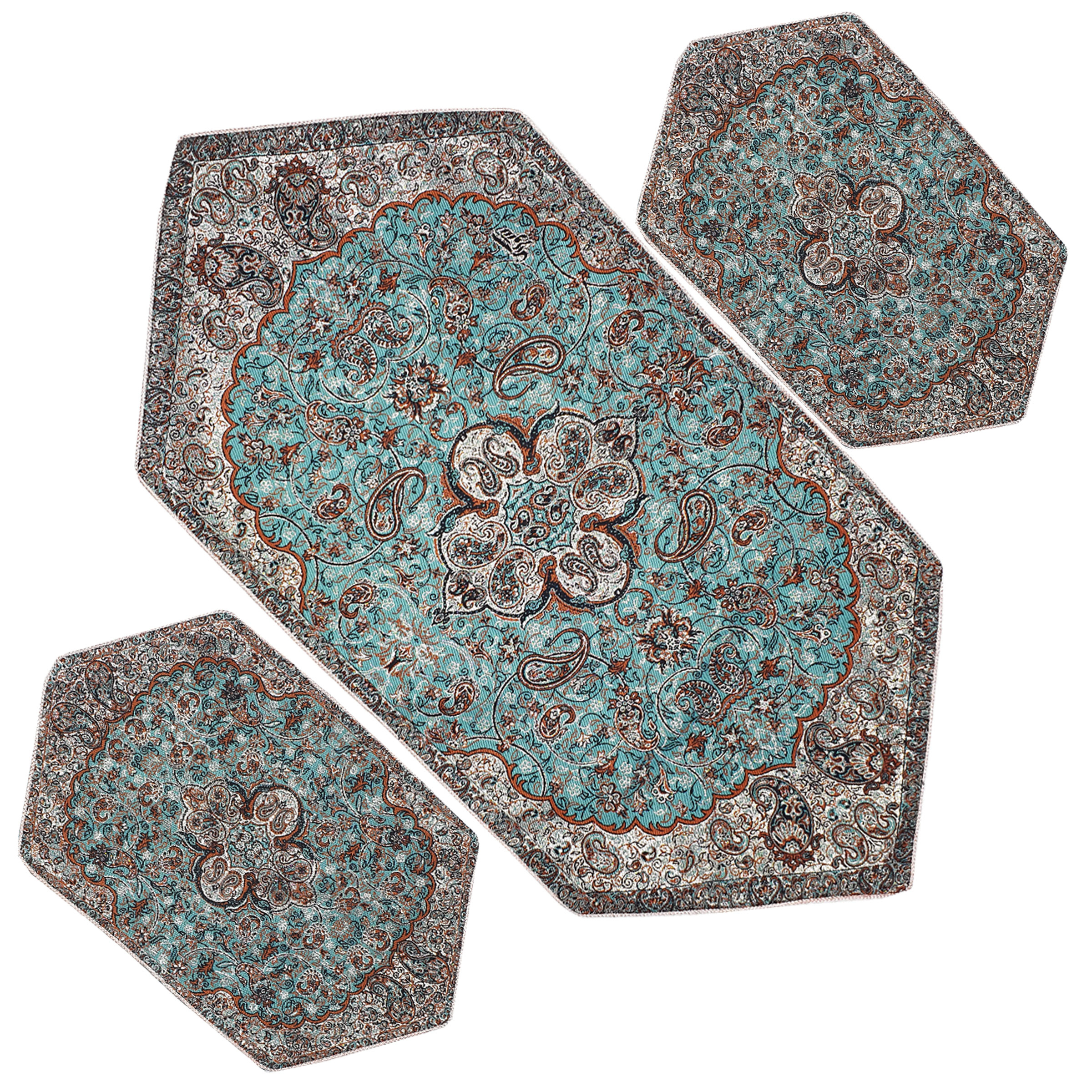 ست سه تکه رومیزی ترمه مدل شاه عباسی کد SH3/3