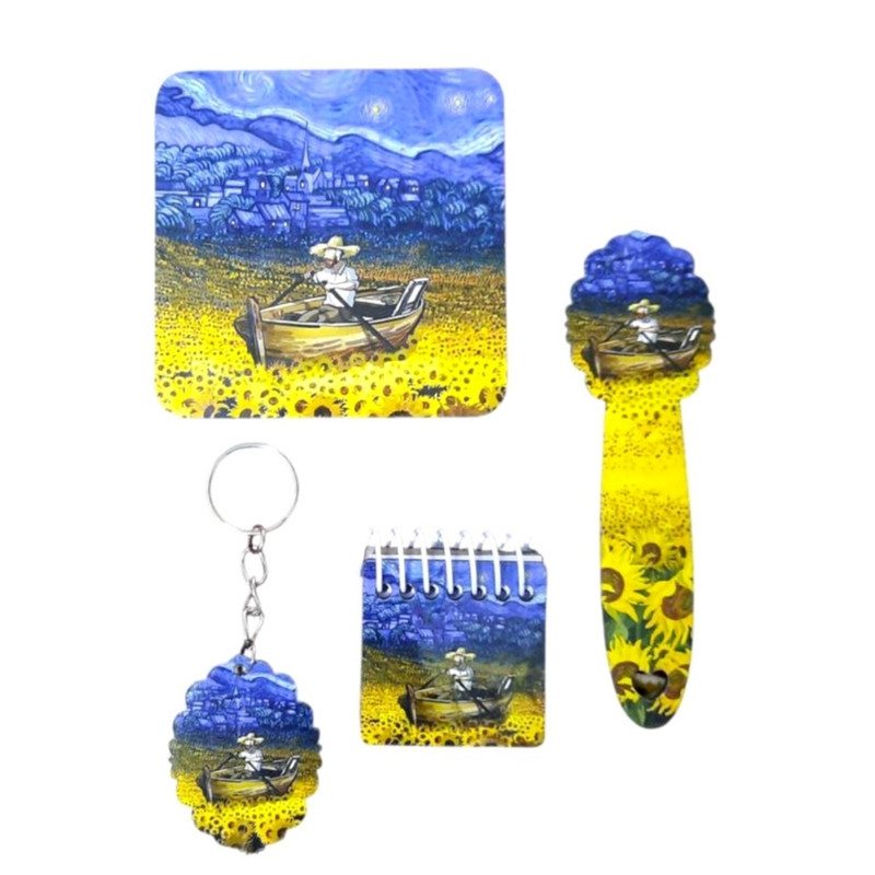 بسته لوازم تحریر مدل ونگوگ طرح قایق کد 02 بسته چهار عددی