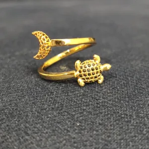 انگشتر طلا 18 عیار زنانه قیراط طرح لاک پشت کد GH1573