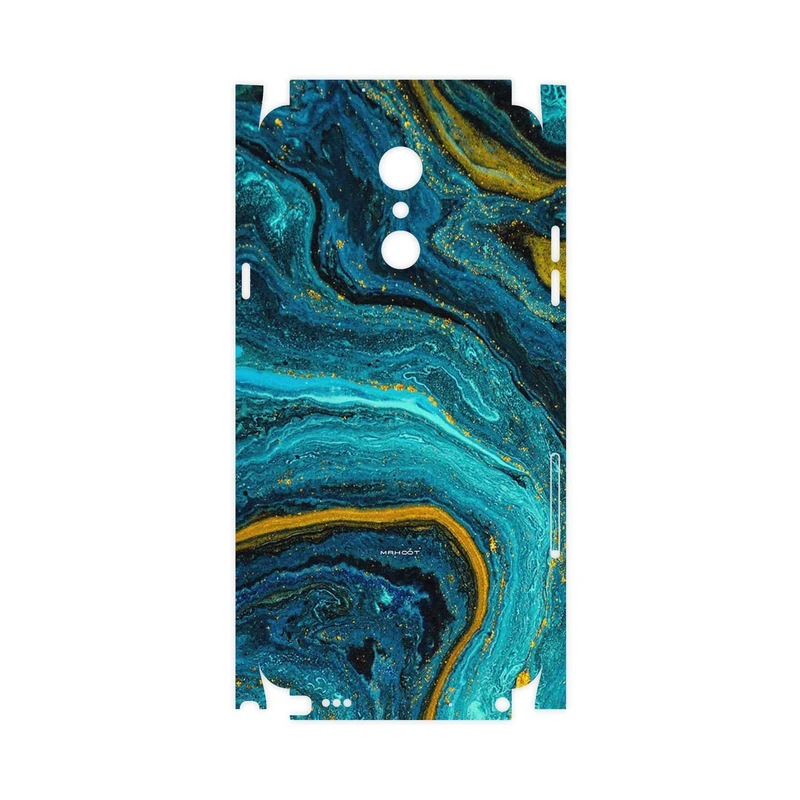 برچسب پوششی ماهوت مدل Turquoise marblewith golden streaks-FullSkin مناسب برای گوشی موبایل ال جی Q Stylus