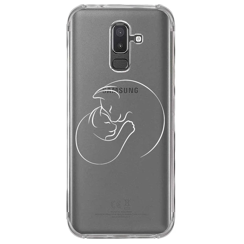 کاور مگافون طرح گربه مدل C61-W مناسب برای گوشی موبایل سامسونگ Galaxy A6 Plus
