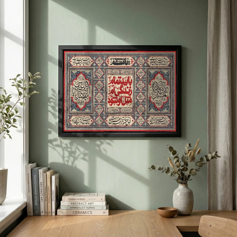 تابلو طرح شهادت امام حسین (ع) مدل G14335 فریم مشکی