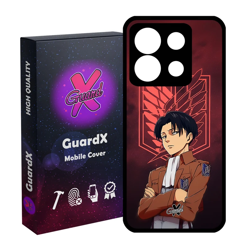 کاور گارد ایکس طرح Levi Anime مدل Glass10478 مناسب برای گوشی موبایل شیائومی Redmi Note 13 5G