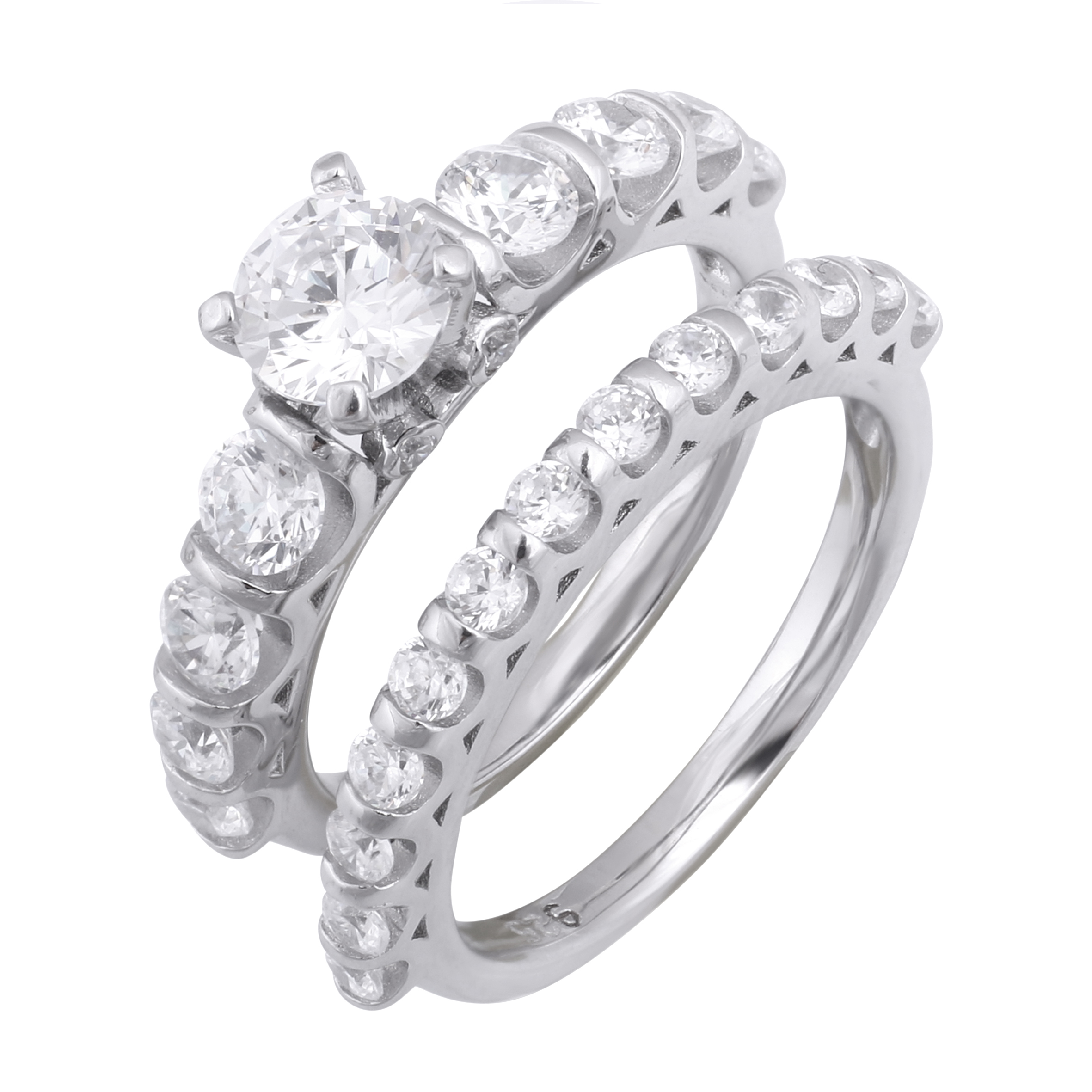 انگشتر نقره زنانه کد R3290 مجموعه 2 عددی