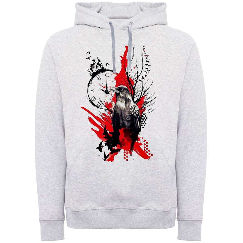 هودی زنانه مدل ساعت و کلاغ A182