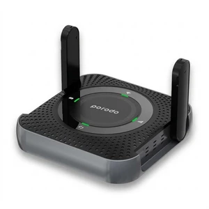 مودم روتر قابل حمل پرودو مدل pd-4gcpme-bkgy با پشتیبانی 4g lte، باتری 4000 میلی آمپرساعتی با شارژدهی 12 ساعت، اتصال همزمان تا 10 دستگاه، پورت lan و فرکانس 2.4 گیگاهرتز