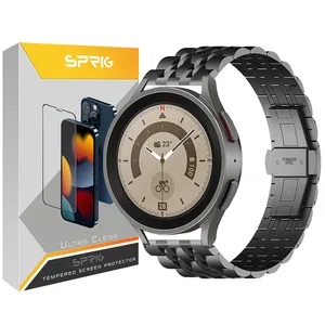 sprig 7Bid steal strap suitable For Samsung Galaxy Watch Active 1 / Active 2 40mm / Active 2 44mm / Watch 3 size 41mm / Galaxy Watch 4 40mm / watch 4 42mm / watch 4 44mm / watch 4 46mm