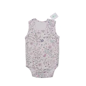 بادی نوزادی برگ سبز مدل پرنده و گل