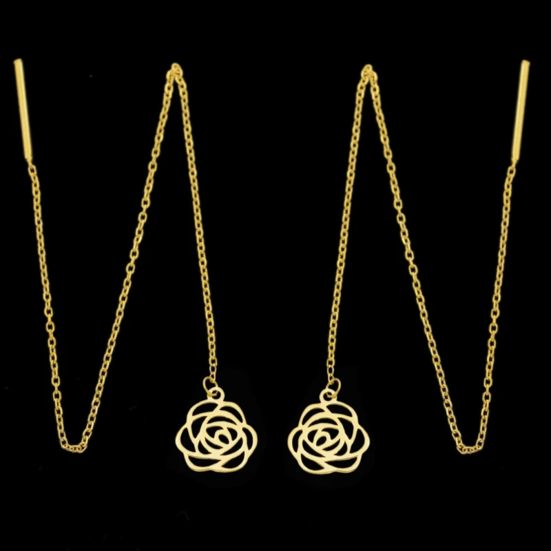 گوشواره طلا 18 عیار زنانه طلای مستجابی مدل گل رز کد 670190