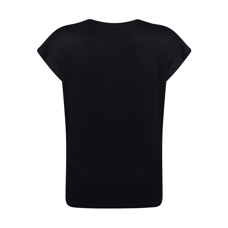 ست تی شرت و شلوارک زنانه افراتین مدل آسوده کد 6600 رنگ مشکی