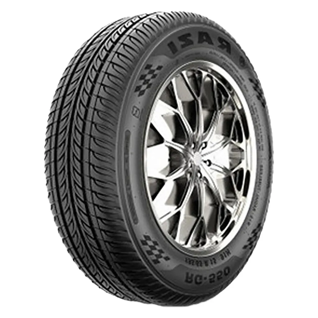 لاستیک خودرو رادیال رازی تایر مدل RG550 با کاربری سواری و سایز رینگ 14 اینچ، فاق 60 درصد پهنا و پهنای 205 میلی‌متر، شاخص سرعت H (حداکثر سرعت 210 کیلومتر بر ساعت)، ساخت ایران، 1 حلقه