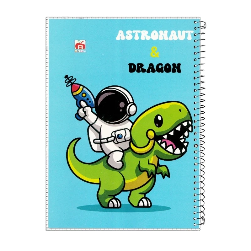 دفتر مشق 100 برگ آلما طرح ASTRONAUT مدل طلقی کد 7113
