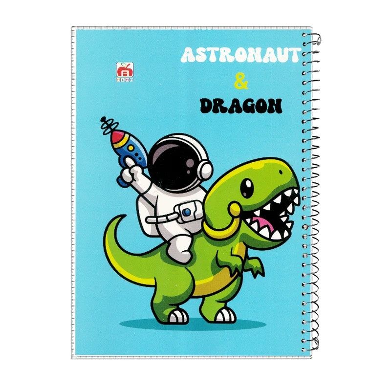 دفتر مشق 100 برگ آلما طرح ASTRONAUT مدل طلقی کد 7113