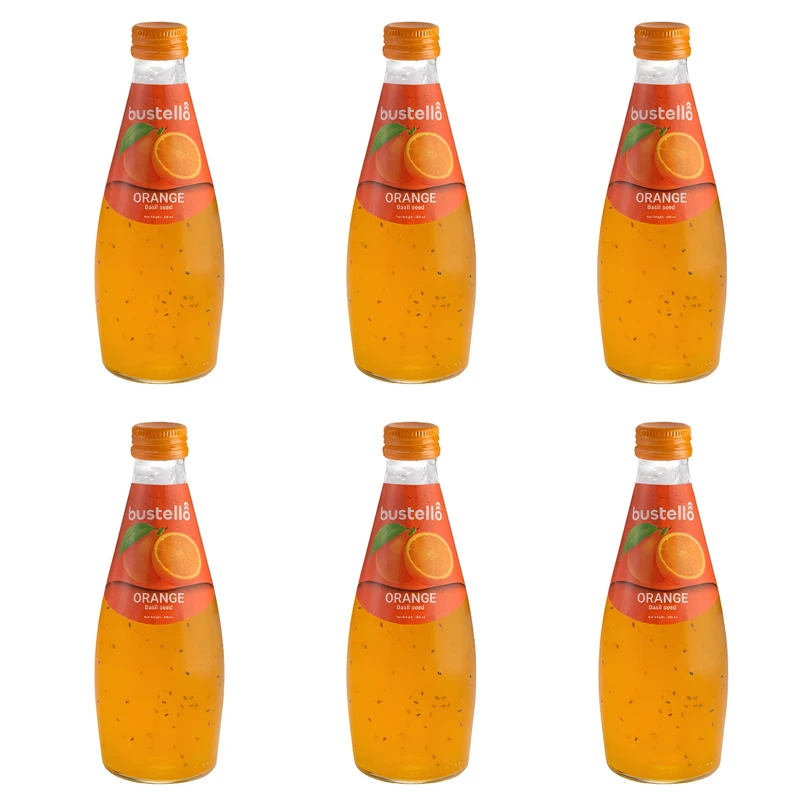 نوشیدنی تخم شربتی با طعم پرتقال باستلو - 300میلی لیتر بسته 6 عددی