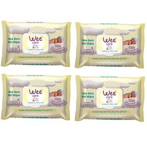 دستمال مرطوب کودک وی کر مدل  تازه متولدین چهار بسته 63 عددی 