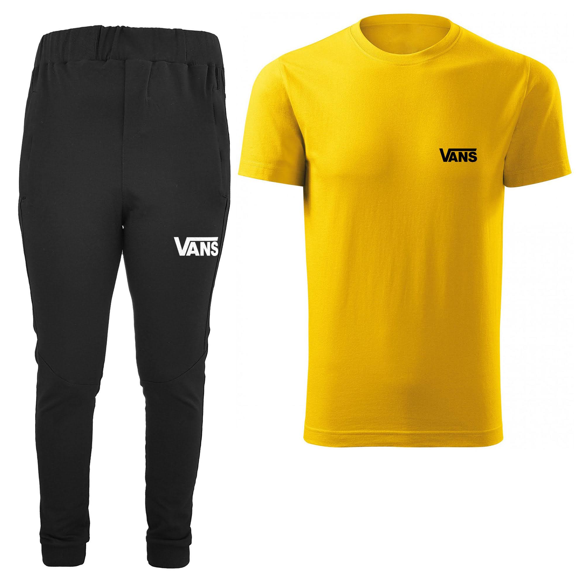 ست تی شرت و شلوار مردانه مدل 002042 رنگ زرد