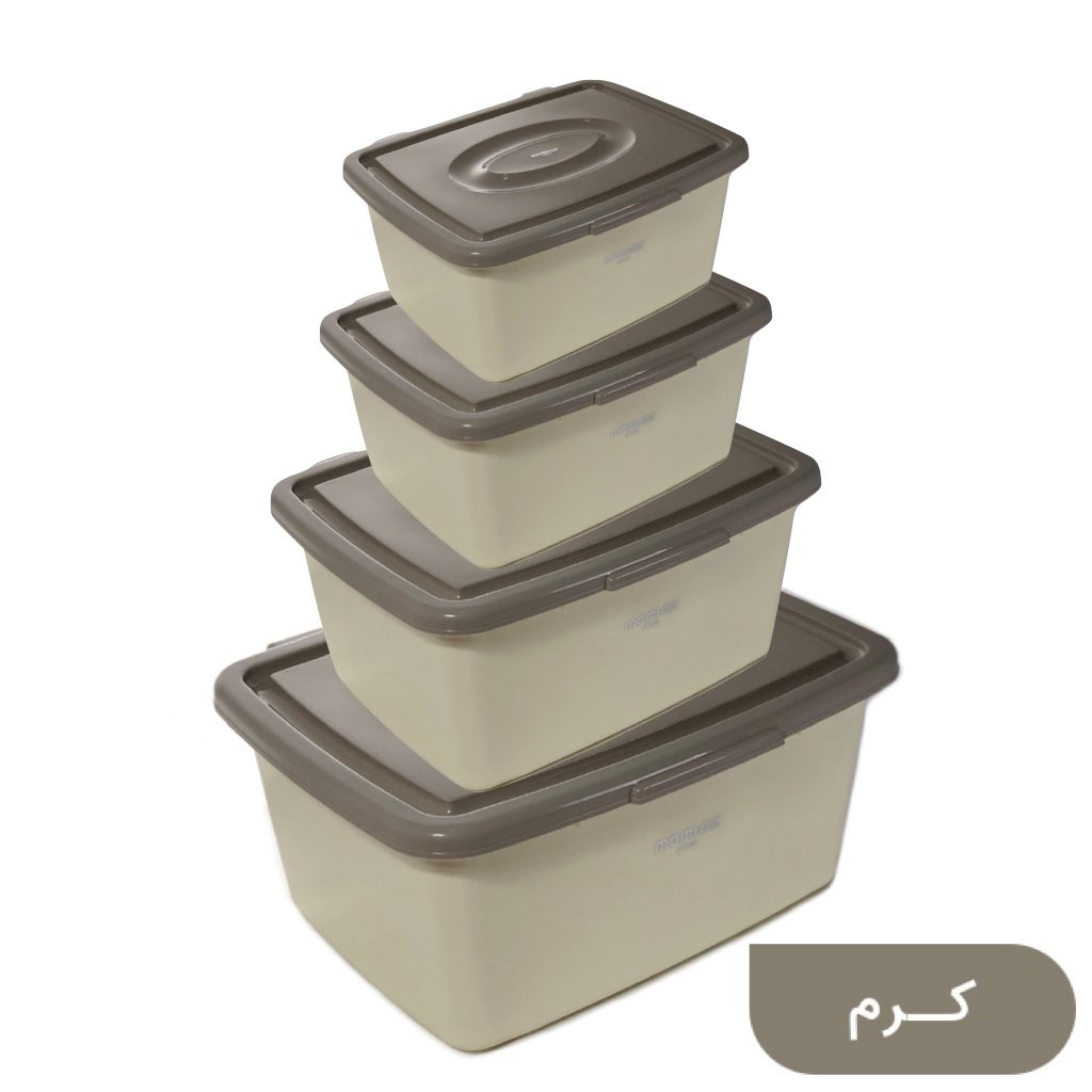 ظرف نان ممتاز پلاستیک مدل 500 مجموعه 4 عددی