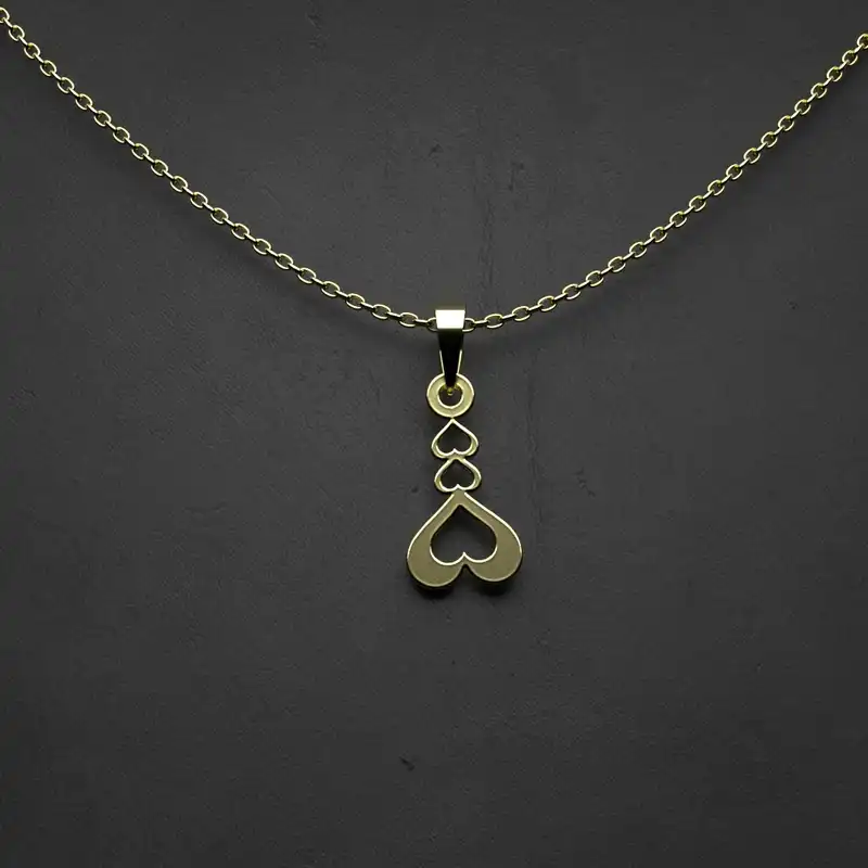 گردنبند طلا 18 عیار زنانه مدوپد مدل  طرح قلب کد DD1020