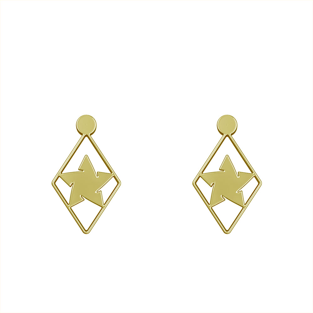 گوشواره طلا 18 عیار زنانه مدوپد مدل ستاره کد GA1-11368