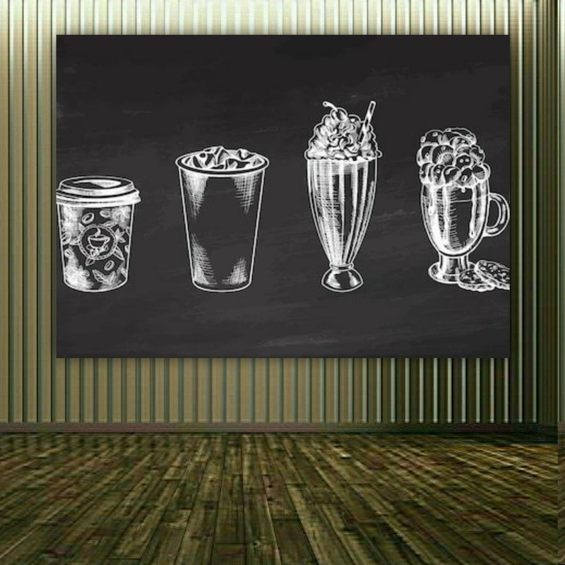 پوستر دیواری طرح نوشیدنی های کافی شاپ کد AR103876