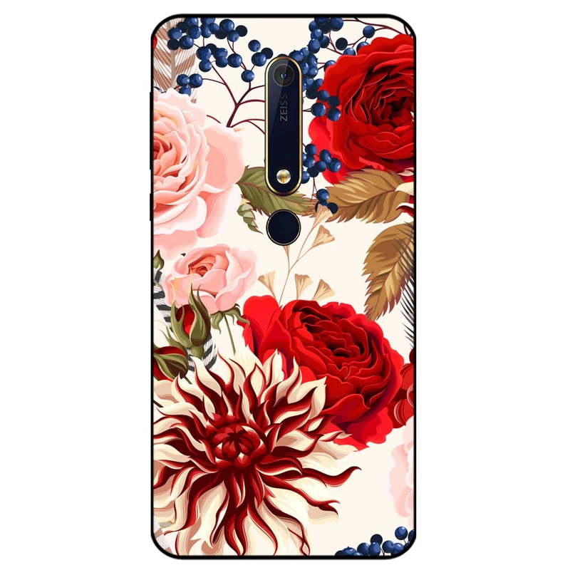 کاور مگافون طرح گل مدل 7350 مناسب برای گوشی موبایل نوکیا 6.1              