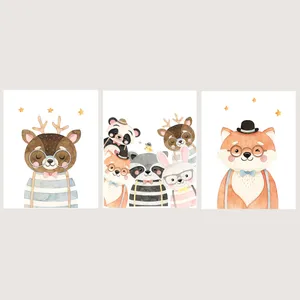 پوستر الفاپ مدل کودک طرح Happy Animals کد 123_03 بسته 3 عددی