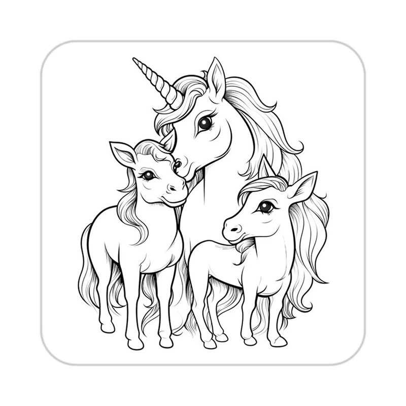 زیر لیوانی کاکتی طرح اسب تک شاخ و یونیکورن مدل mp29389