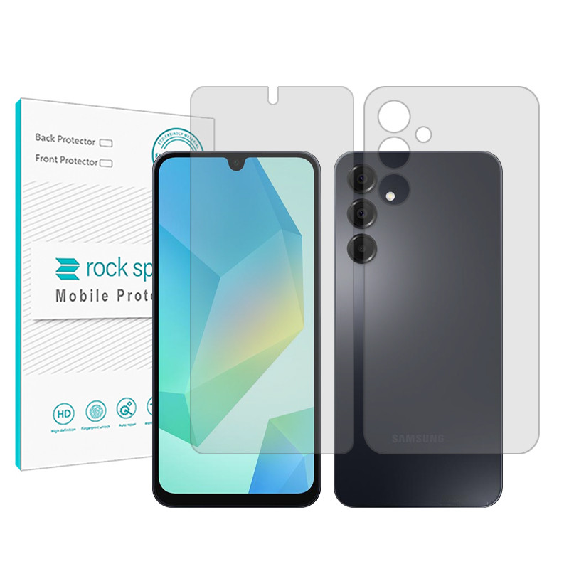 محافظ صفحه نمایش شفاف راک اسپیس مدل Resistant مناسب برای گوشی موبایل سامسونگ Galaxy A05s به همراه محافظ پشت گوشی