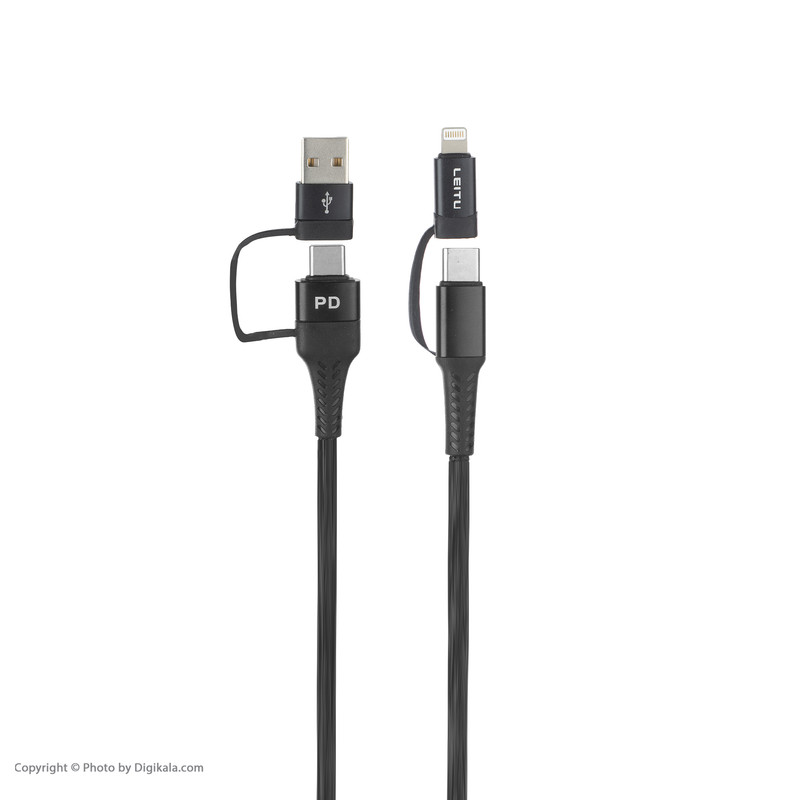 کابل تبدیل USB2.0 به USB-C / لایتنینگ / USB-C لیتو مدل LD-7 طول 1 متر