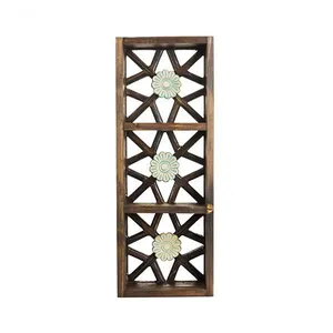 طبقه دیواری چوبی طرح گل کد 66037