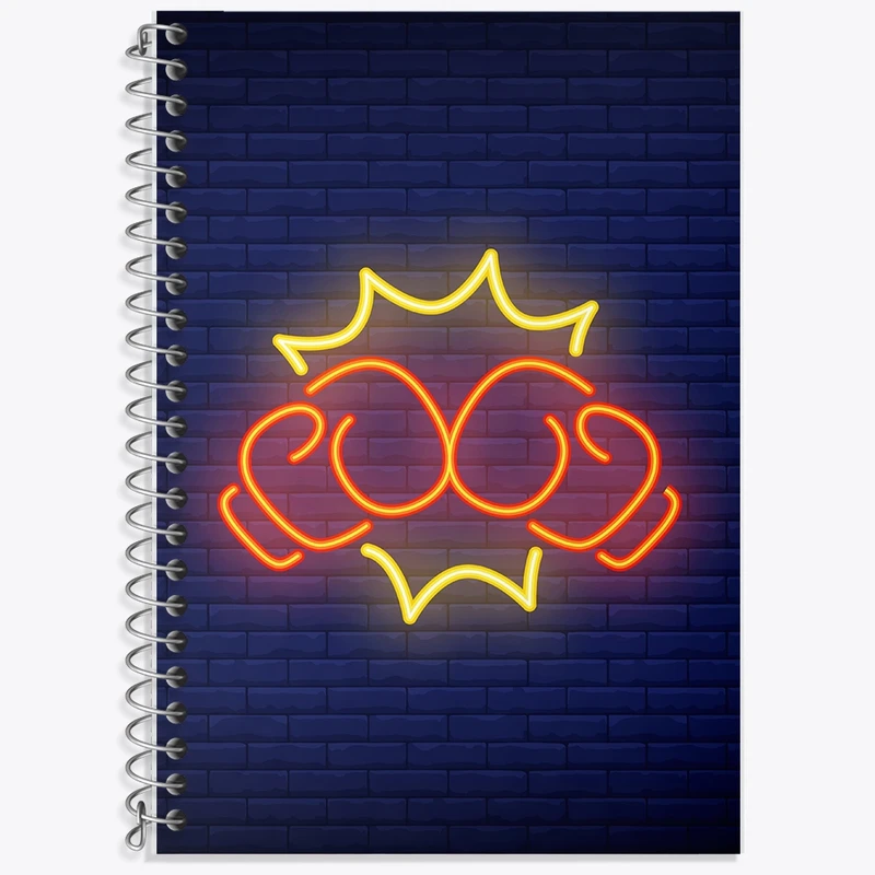 دفتر زبان 50 برگ خندالو مدل دو خط طرح بوکس (Boxing) کد F1466