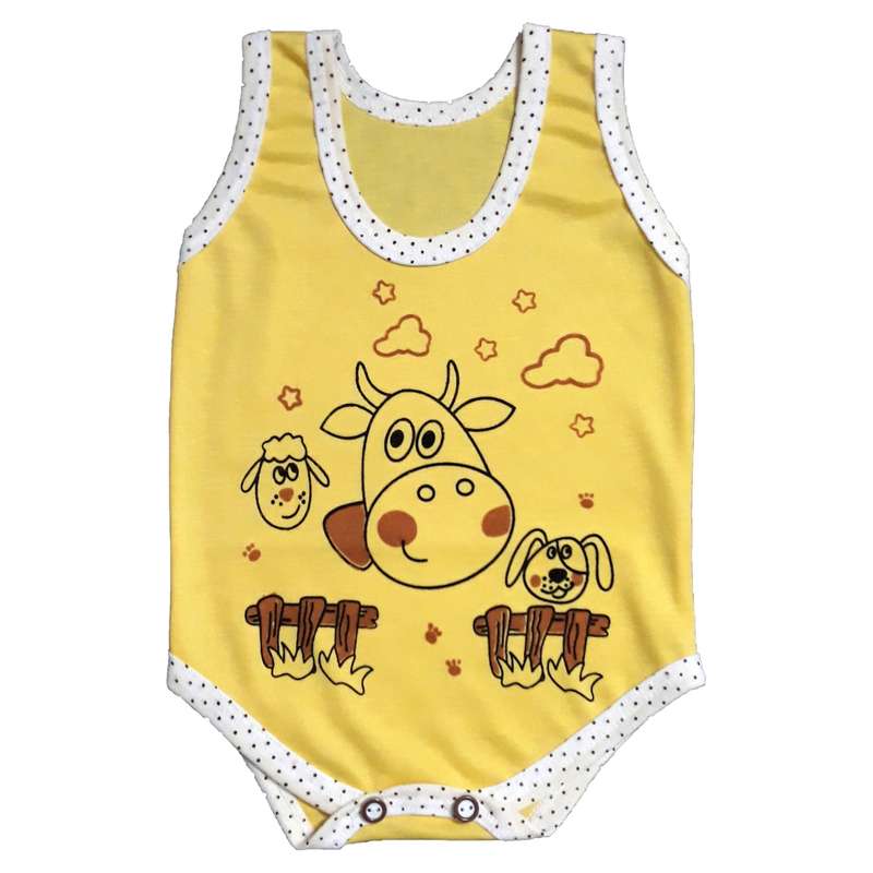 بادی نوزادی مدل Farm رنگ زرد