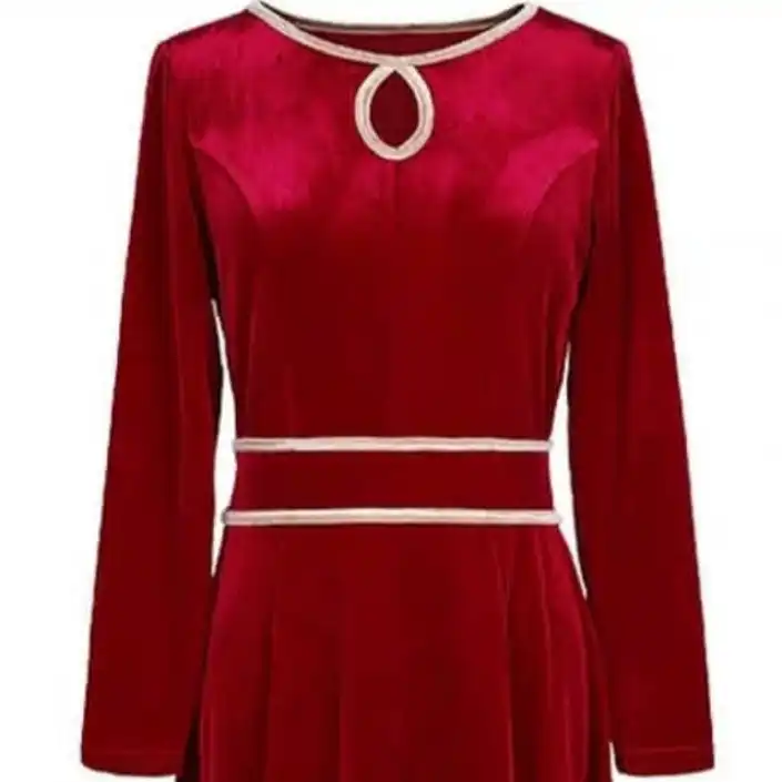 پیراهن زنانه مدل مخمل رنگ قرمز