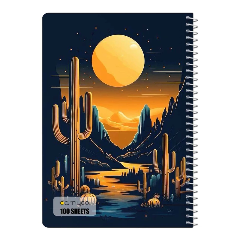 دفتر مشق 100 برگ سیمی کارنیکا طرح کاکتوس cactus کد 80470