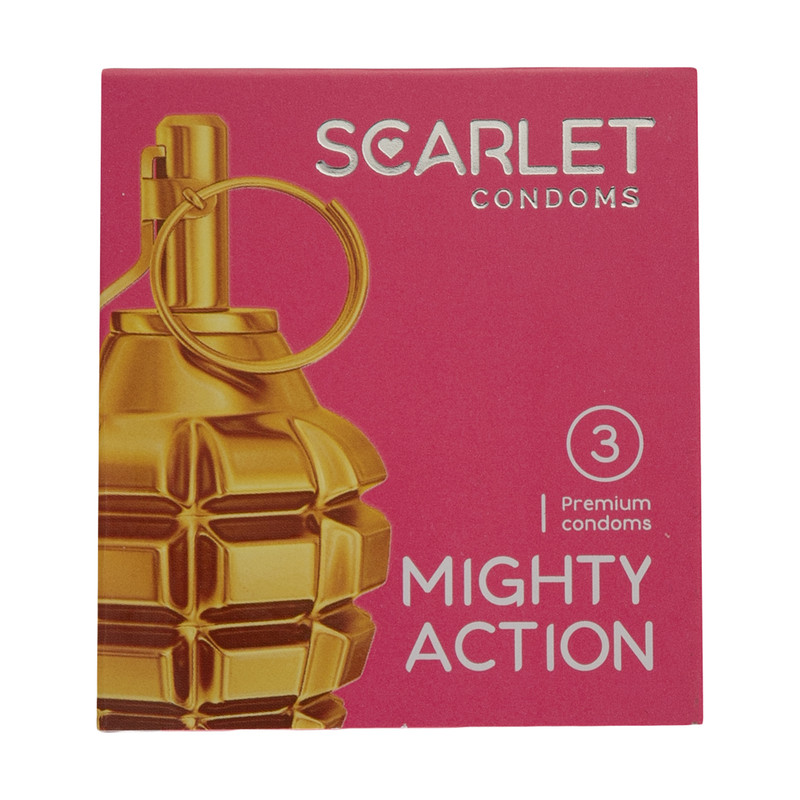 کاندوم اسکارلت مدل MIGHTY ACTION بسته ۳ عددی