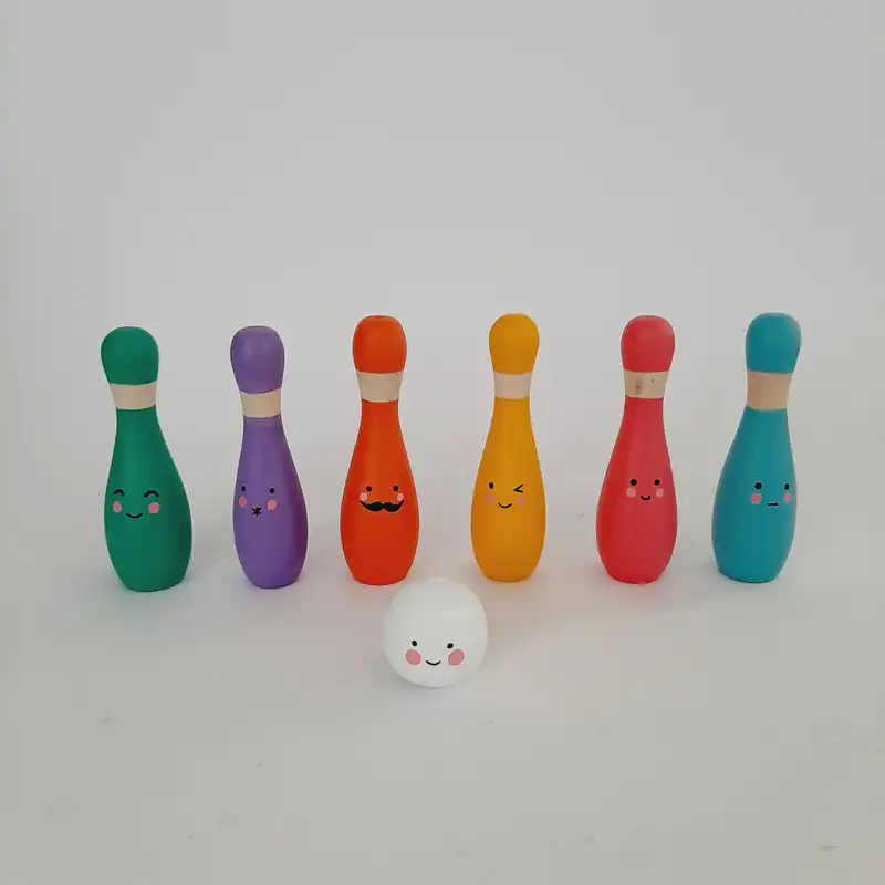 اسباب بازی چوبی مدل بولینگ کد WBO03 مجموعه 6 عددی