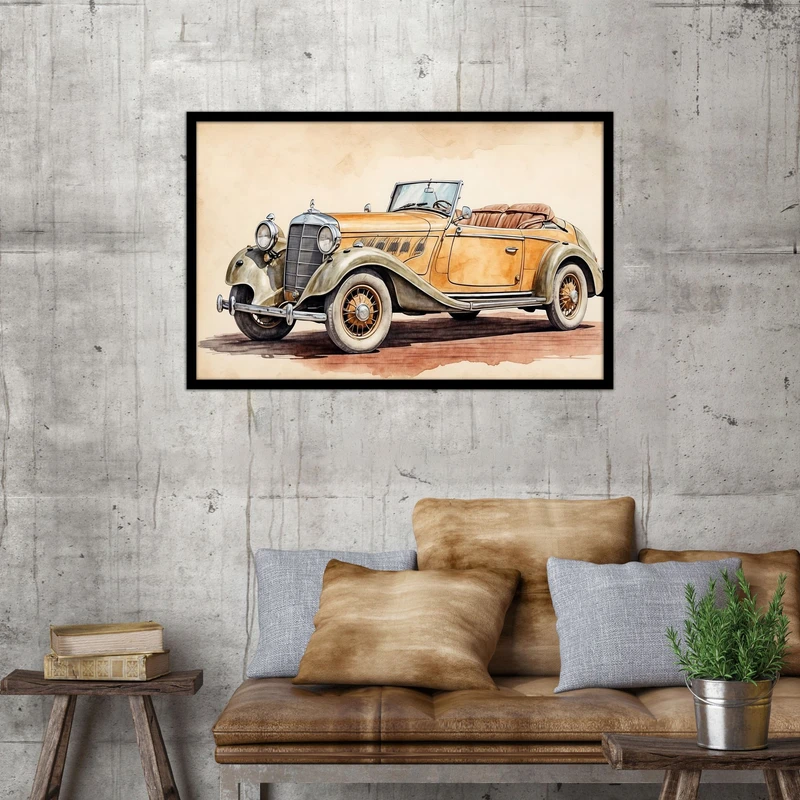 تابلو بکلیت طرح ماشین قدیمی مدل B-bu1334