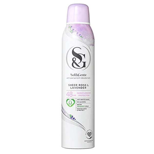 اسپری ضد تعریق زنانه سافت اند جنتل مدل Sheer Rose & lavender حجم 250 میلی لیتر