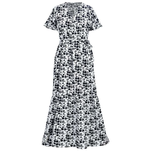 پیراهن ساحلی یقه هفت زنانه دل آویز مدل H401