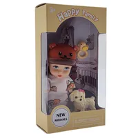 عروسک ناب سل مدل پسر بچه همراه سگ ارتفاع 8 سانتی متر مجموعه 3 عددی