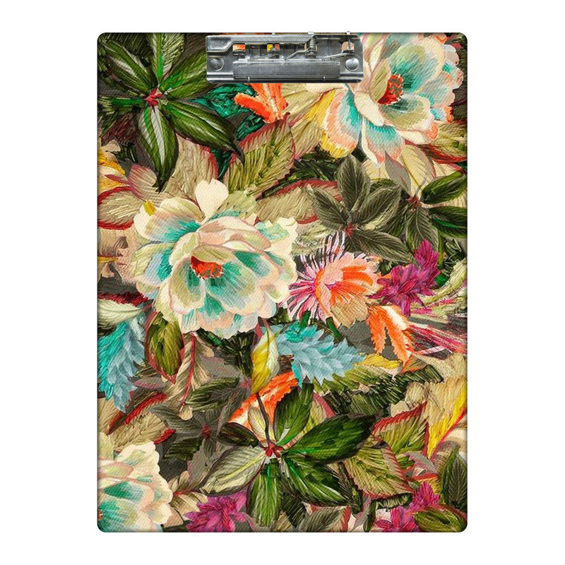 تخته شاسی طرح گل فیروزه ای  و سرخابی کد  8428000 سایز A4